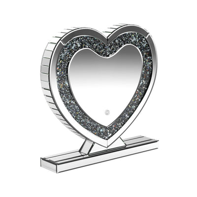 Euston - Heart Shaped Vanity Mirror - Silver