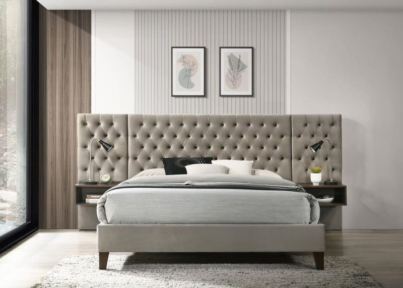 Marley - Upholstered Platform Bed With Headboard Panels