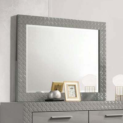 Ives - Dresser Mirror - Gray High Gloss