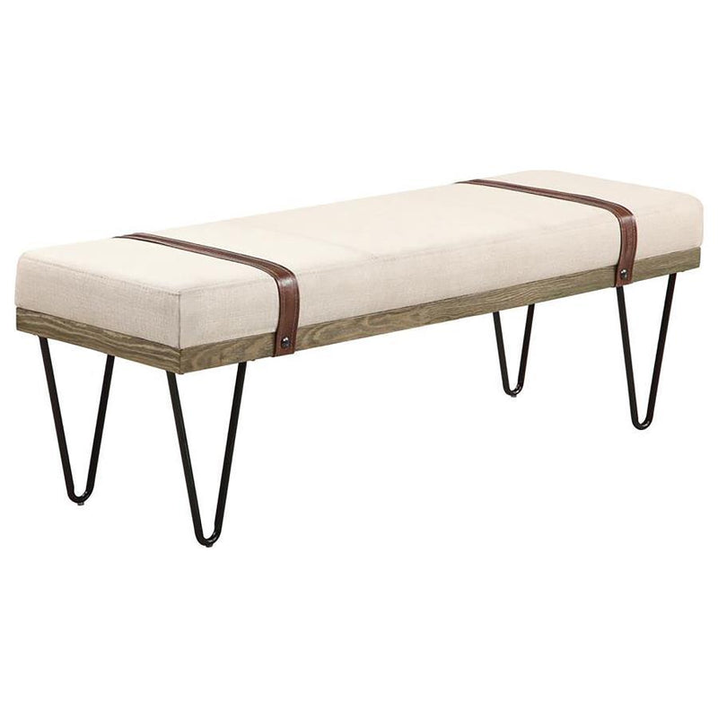 Austin - Fabric Upholstered Accent Bench - Beige