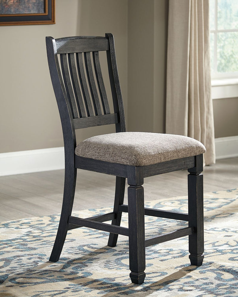 Tyler - Black / Grayish Brown - Upholstered Barstool (Set of 2)