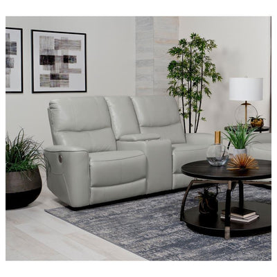 Greenfield - Upholstered Power Reclining Loveseat With Console