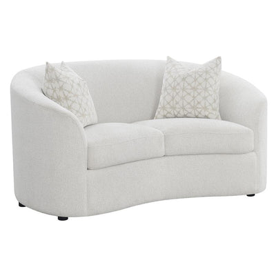 Rainn - Upholstered Tight Back Loveseat - Latte