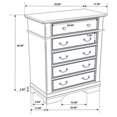 Manchester - 5-Drawer Chest - Wheat