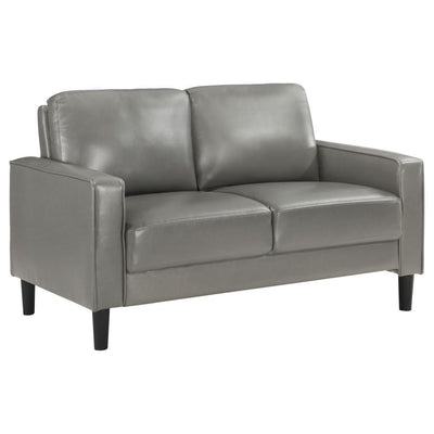 Ruth - Upholstered Track Arm Faux Leather Loveseat