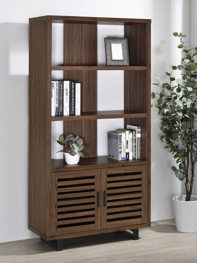 Maddox - 3 Shelf Cabinet Bookcase - Walnut