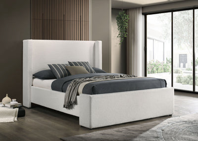 Alamosa - Boucle Upholstered Wingback Platform Bed