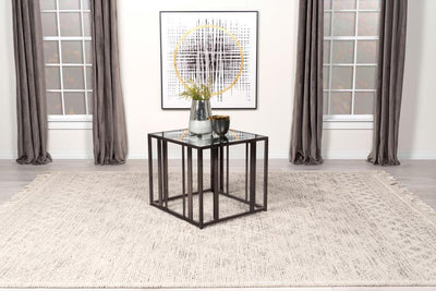 Adri - Rectangular Glass Top Side End Table