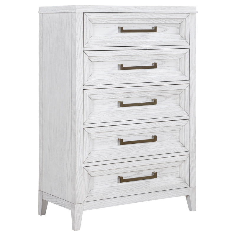 Marielle - 5 Drawer Bedroom Chest - Distressed White