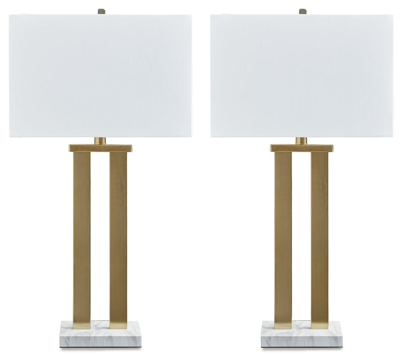 Coopermen - Gold Finish / White - Metal Table Lamp (Set of 2)