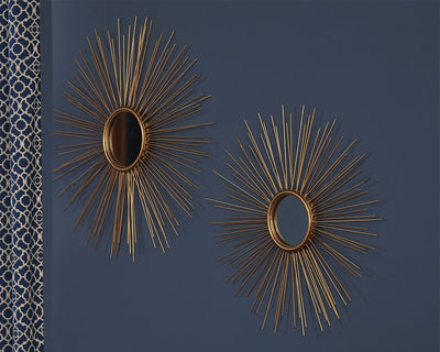 Doniel - Antique Gold Finish - Accent Mirror Set (Set of 2)