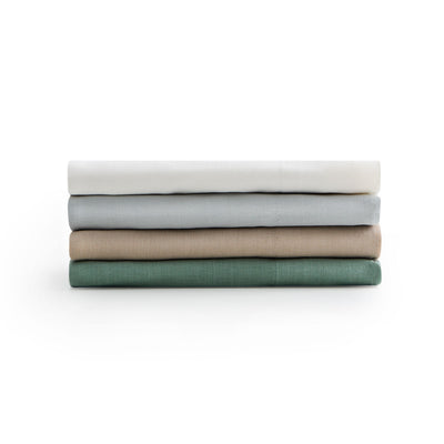 Linen-Weave Cotton Full Sheet Set - White