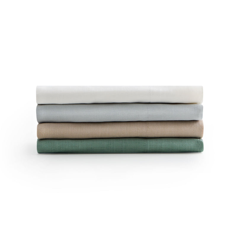 Linen-Weave Cotton Split King Sheet Set - Sand