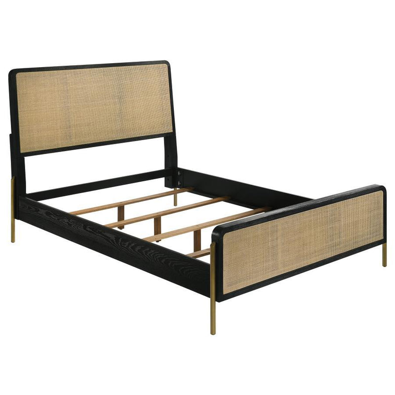 Arini - Bed With Woven Rattan Headboard