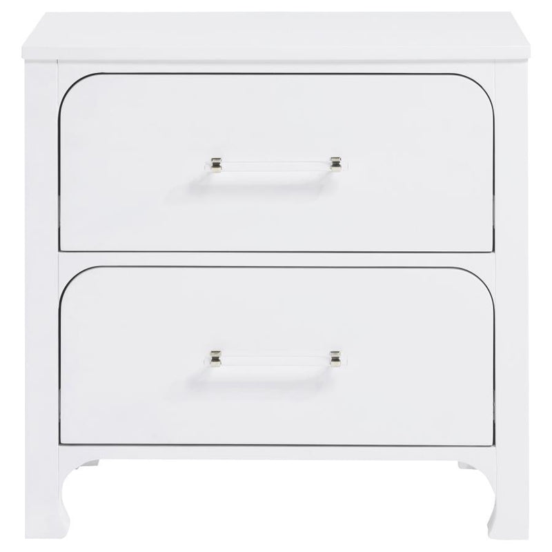 Anastasia - 2-Drawer Nightstand Bedside Table - Pearl White