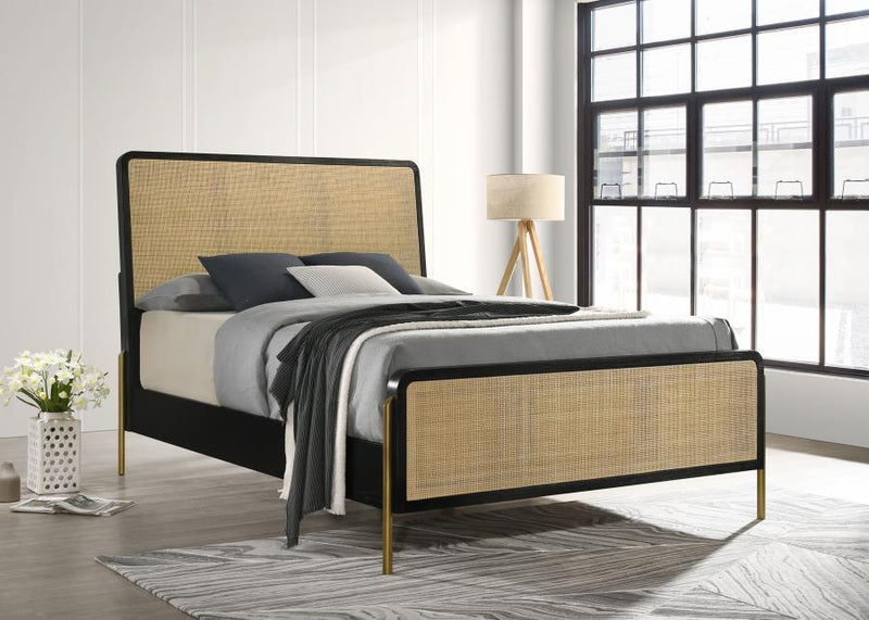 Arini - Bed With Woven Rattan Headboard