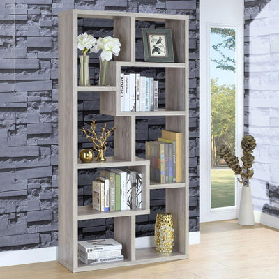 Theo - 10-Shelf Geometric Bookcase