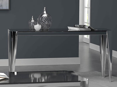 Desmond - Rectangle Glass Top Sofa Table - Pearl Silver