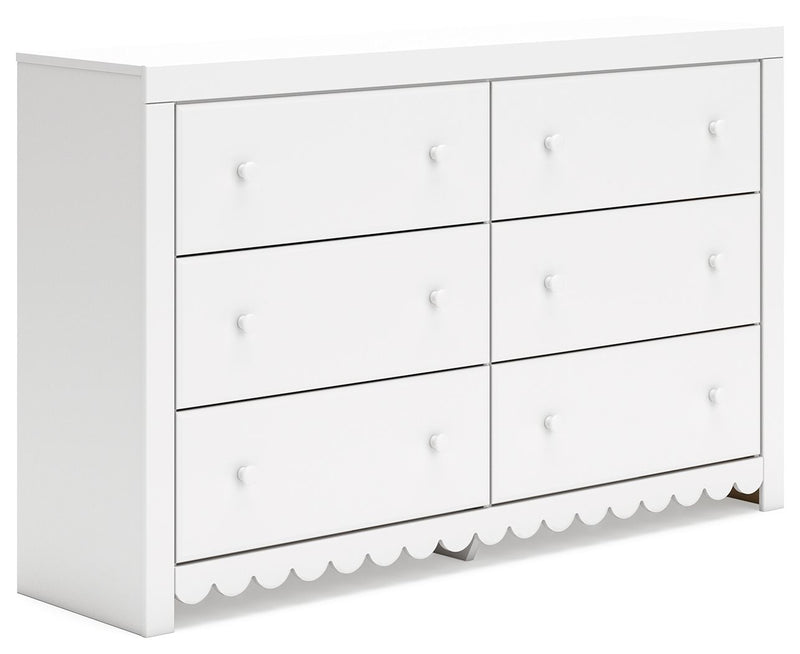 Mollviney - White - Six Drawer Dresser