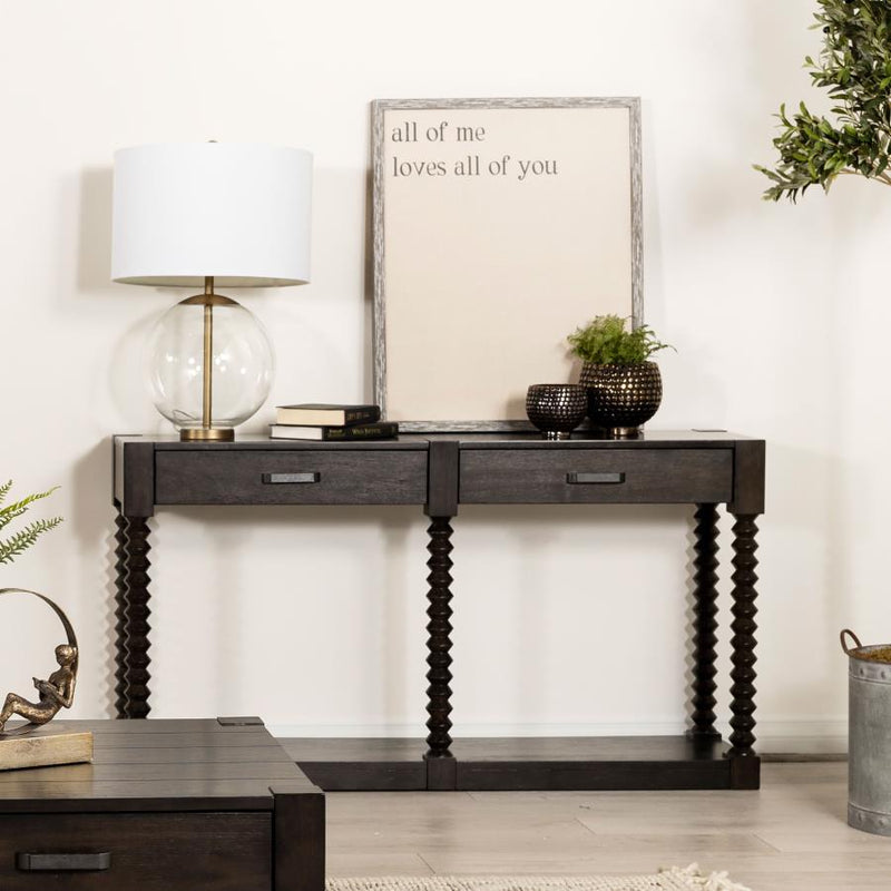 Meredith - 2-Drawer Wood Entryway Console Table - Coffee Bean