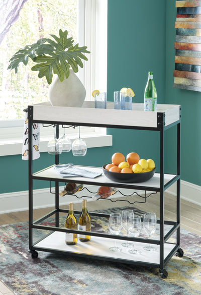 Bayflynn - White / Black - Bar Cart