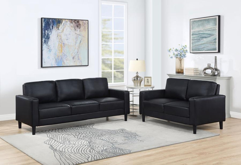 Ruth - Upholstered Track Arm Sofa Set