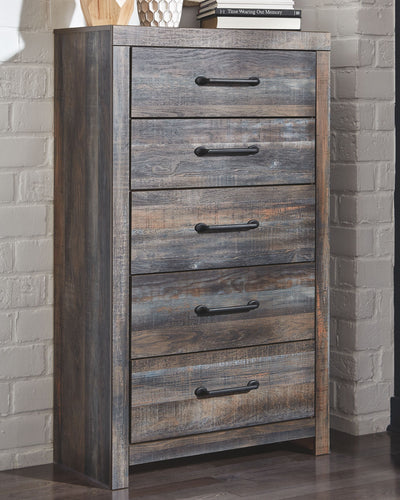 Drystan - Brown / Beige - Five Drawer Chest