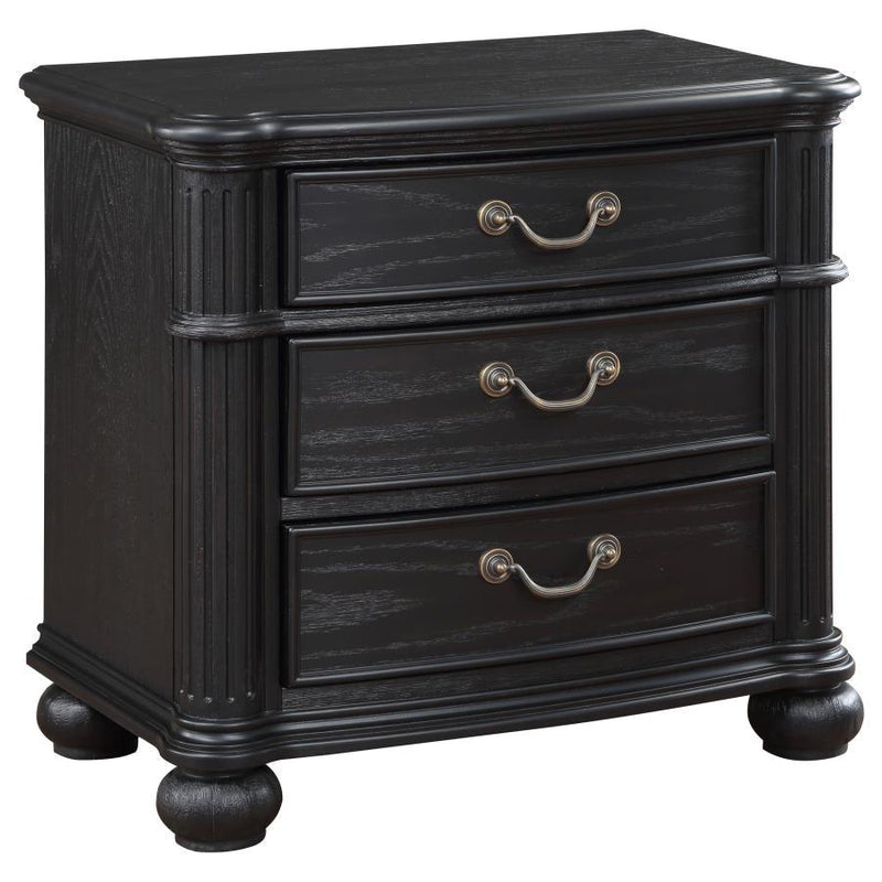 Celina - 3-Drawer Nightstand Wood - Black