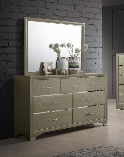 Beaumont - 7-Drawer Dresser With Mirror - Champagne