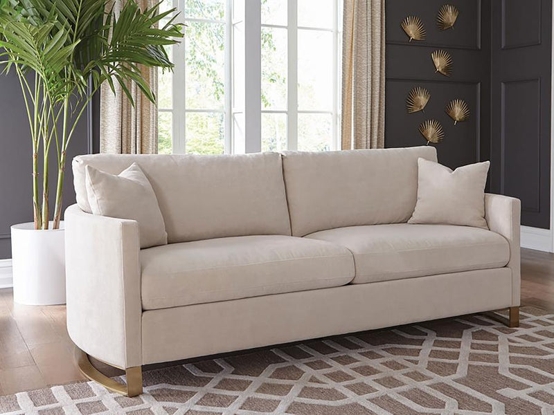 Corliss - Upholstered Arched Arms Sofa - Beige