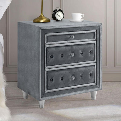 Antonella - 3-Drawer Upholstered Nightstand