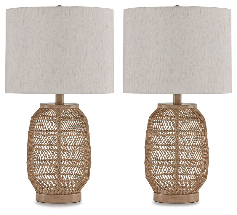 Orenman - Light Brown - Rattan Table Lamp (Set of 2)