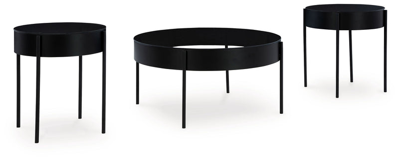 Ardoline - Black - Occasional Table Set (Set of 3)