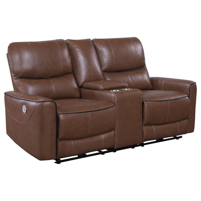 Greenfield - Upholstered Power Reclining Loveseat With Console