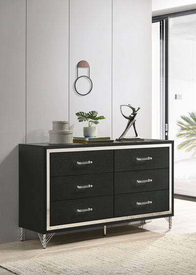 Lucia - 6-Drawer Dresser Cabinet - Black