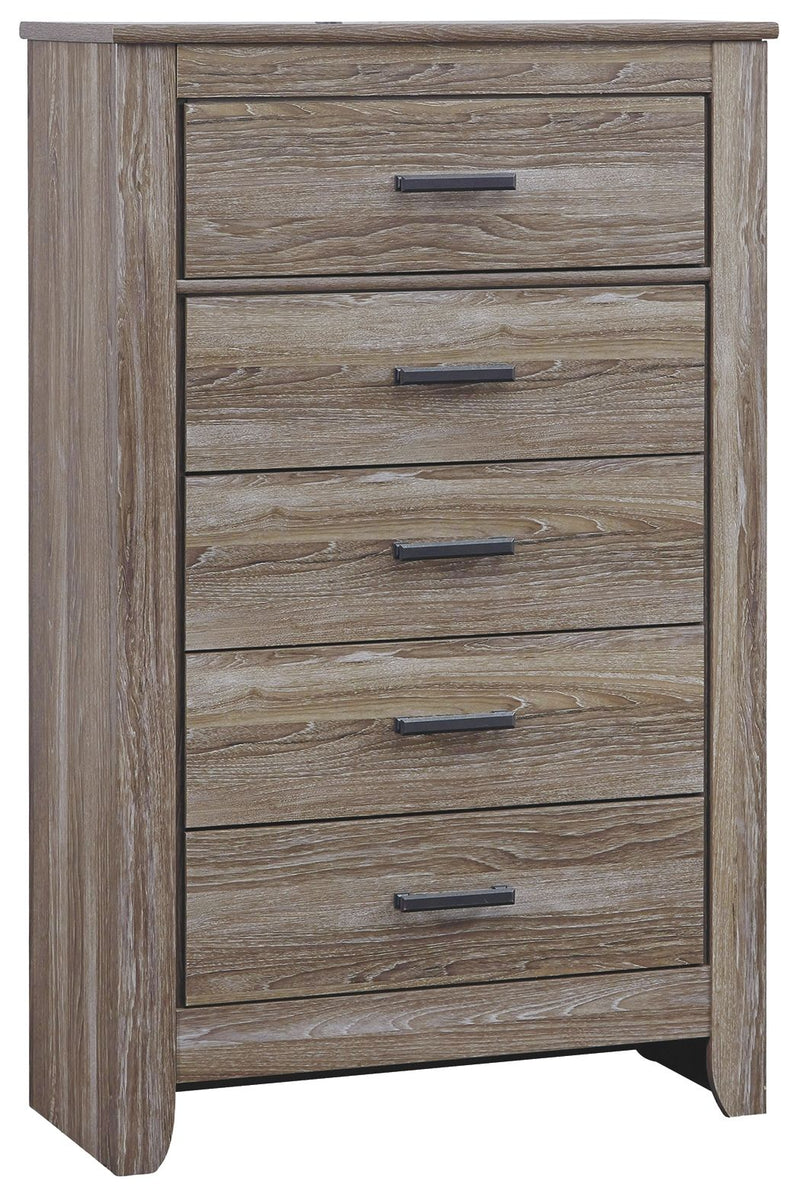 Zelen - Warm Gray - Five Drawer Chest