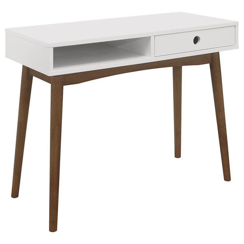 Bradenton - 1-Drawer Writing Desk - White And Walnut