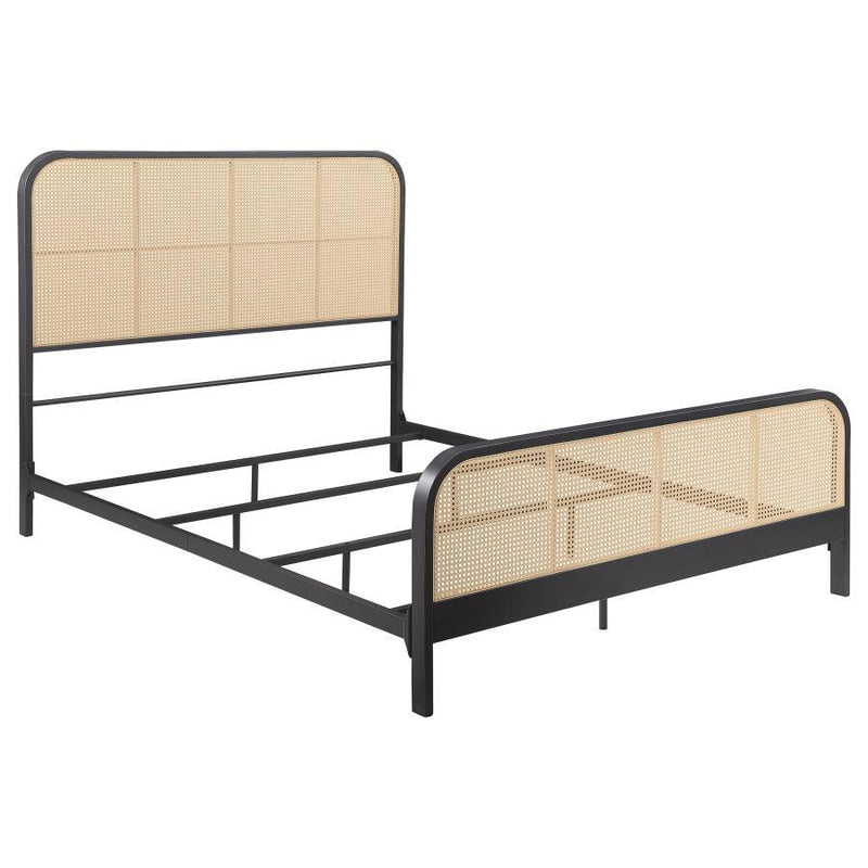 Lanewood - Polyethylene PE Rattan Upholstered Metal Bed