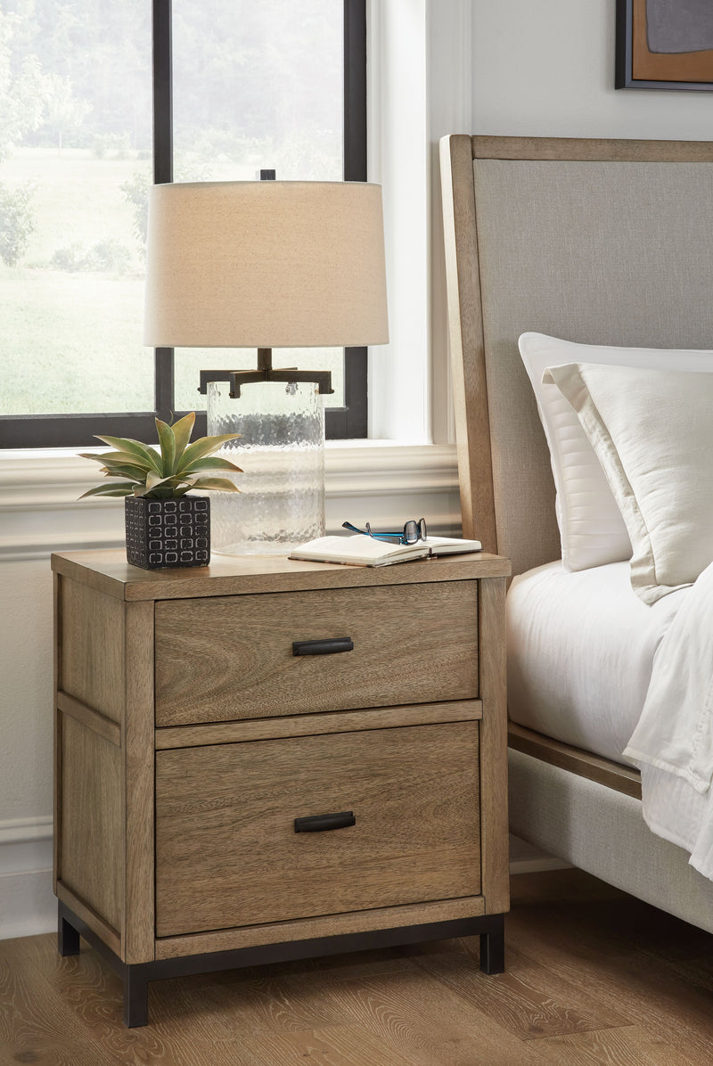 Tomtyn - Light Brown - Two Drawer Night Stand