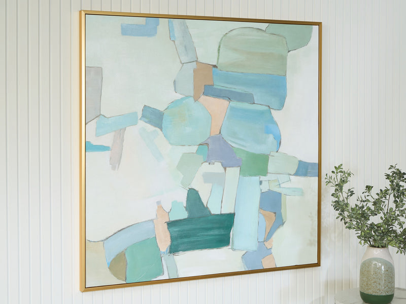 Wynburn - White / Blue / Green - Wall Art