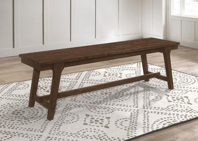 Reynolds - Rectangular Trestle Base Dining Bench - Brown Oak