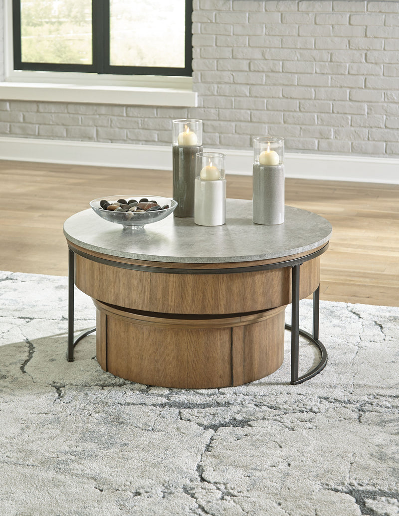 Fridley - Gray / Brown / Black - Nesting Cocktail Tables (Set of 2)