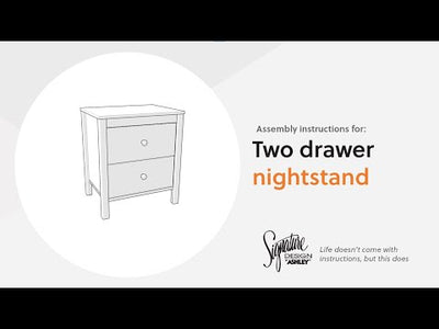 Simmenfort - Navy Blue - Two Drawer Night Stand